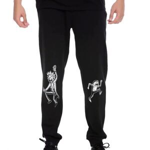 Adult Swim Rick And Morty Black & White Men's Jogger Pants Size Small